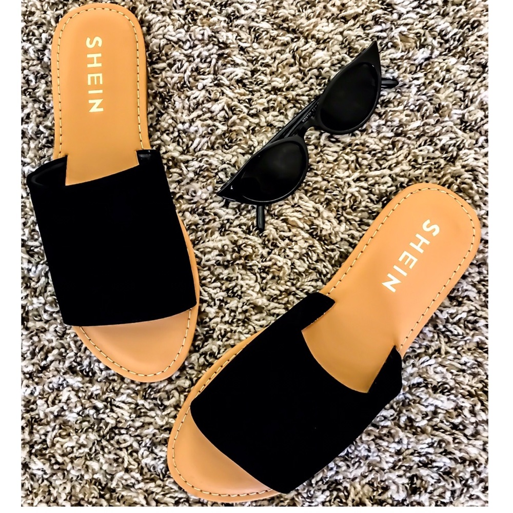 ✨ Nubuck Single Band Slide Sandal BLACK✨